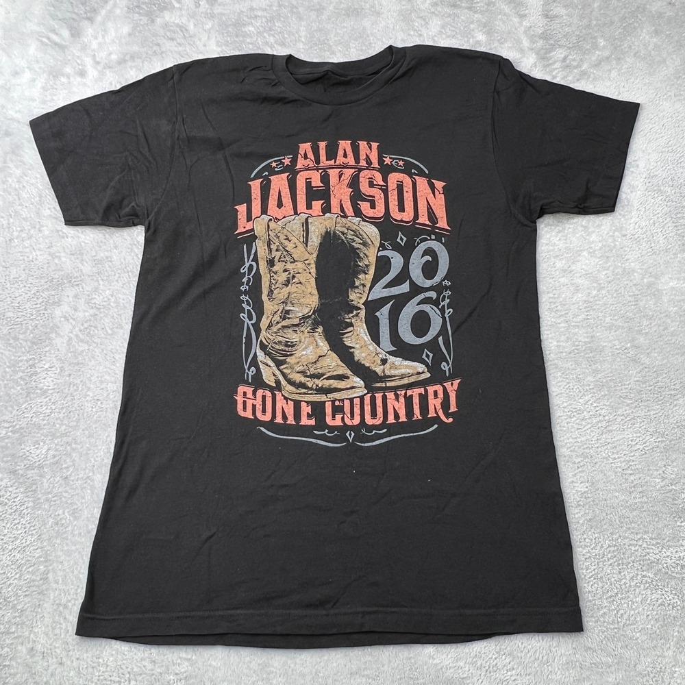 Alan Jackson Gone Country 2016 Tour Graphic T-Shirt L Black Country Music Tee
